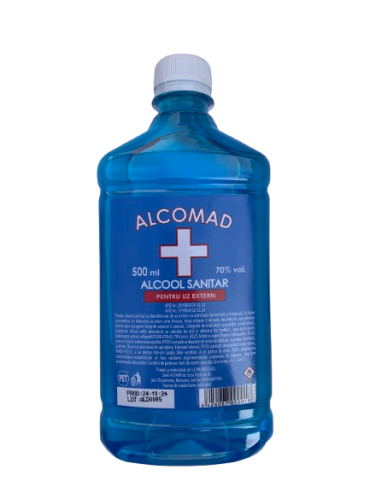 Alcool sanitar pentru uz extern, Alcomad, 500ml, 70%