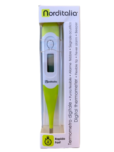 Termometru cu vârf flexibil, digital, Norditalia TD-82F, alarmă febră, semnal sonor - rapid ( 10 sec. )